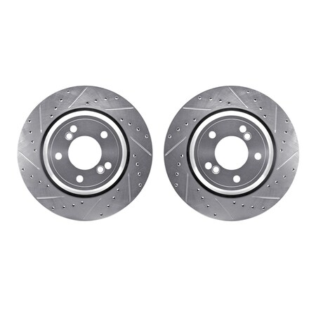 Dynamic Friction Co Rotors-Drilled and Slotted-SilverZinc Coated, 7002-31113 7002-31113